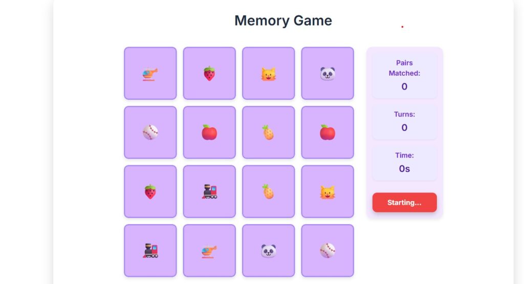 Free Web Tools 7 Memory Game